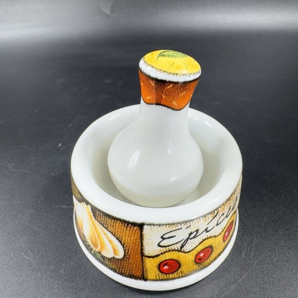 JOIE MSC International Garlic Mortar and Pestle Ceramic Grinder Herbs Spices - Picture 10 of 12